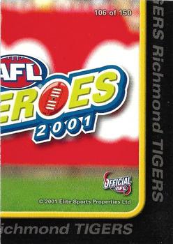 2001 ESP AFL Heroes #106 Brendon Gale Back